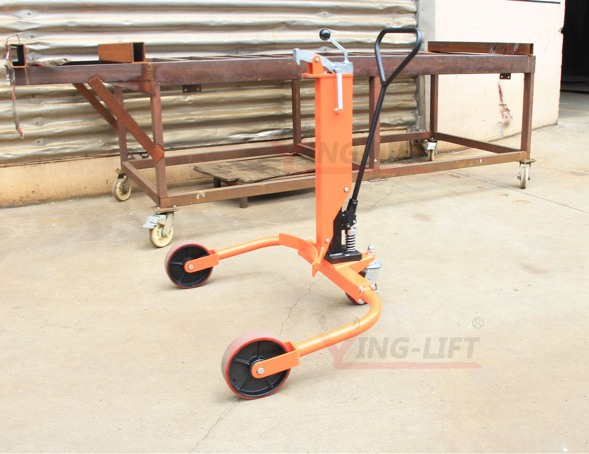 寬支腿輕型液壓油桶搬運車