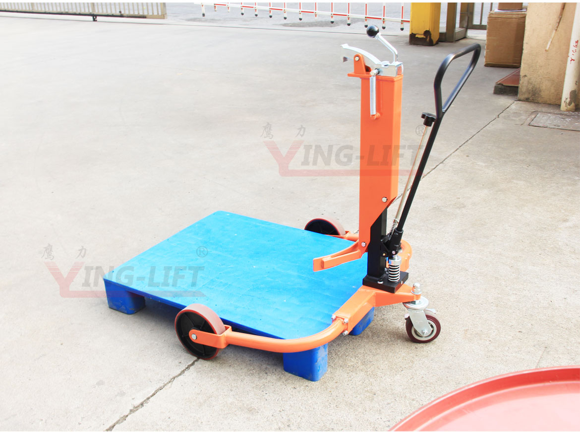 寬支腿輕型液壓油桶搬運車