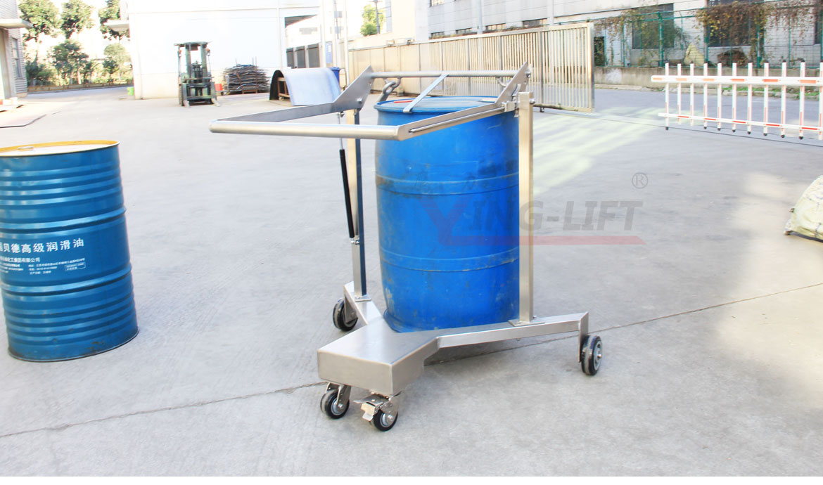 不銹鋼機(jī)械式油桶搬運(yùn)車