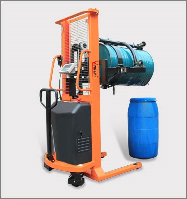 半電動(dòng)油桶翻轉(zhuǎn)車(chē)帶電子稱(chēng)重