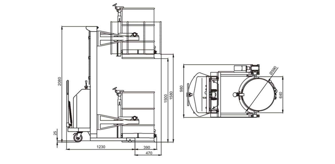 半電動油桶翻轉(zhuǎn)車
